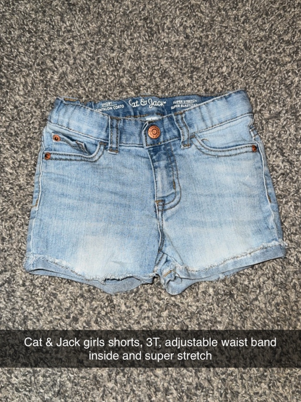 Cat & Jack Girls Light Blue Denim Stretch Shorts